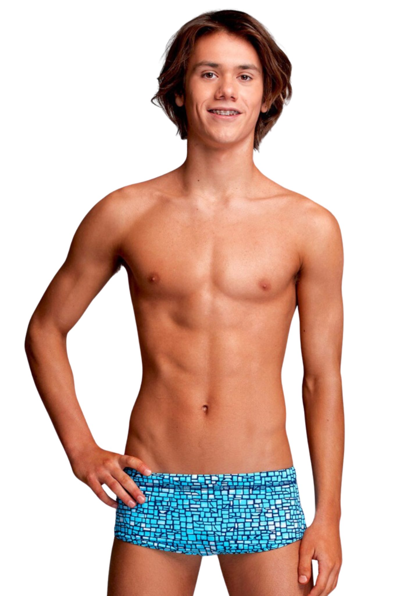 Funky Trunks - Boy's Sidewinder Trunks - Blue Stone