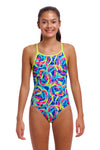 Funkita - Girl's Diamond Back One Piece - Choppy Waters