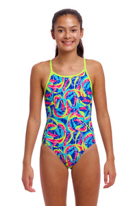 Funkita - Girl's Diamond Back One Piece - Choppy Waters